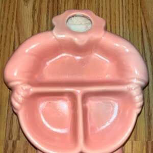 1950s Hankscraft Donald Duck Mid Century Baby Feeding Warming 3 Section Dish